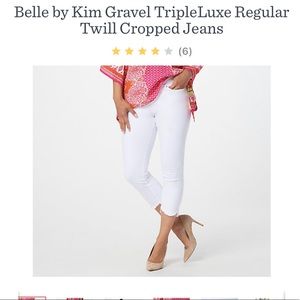 BELLE by KIM GRAVEL TRIPLELUXE twill cropped jeans - WHITE NWT